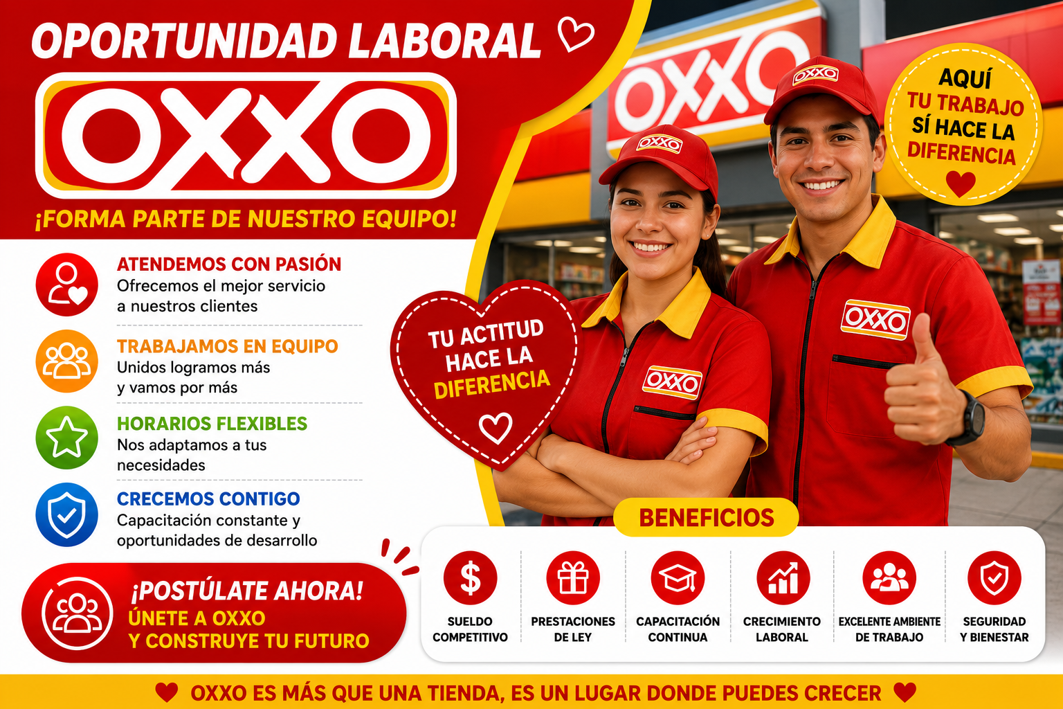 Lee más sobre el artículo DESCUBRE VACANTES Y OPORTUNIDADES LABORALES EN OXXO 🏪✨
